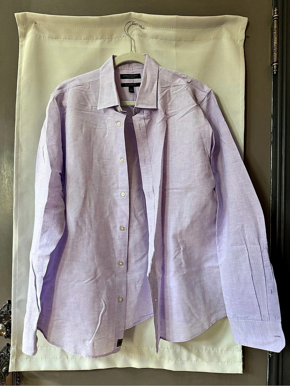 Like New Banana Republic Linen Button Down Shirt in Purple